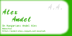 alex andel business card